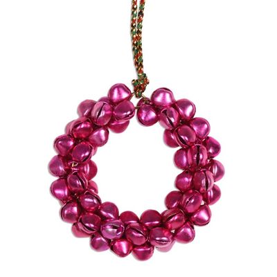 Alternate image for Assorted Steel Bell Wreath Ornaments from India Set of 7 Jingling Wreaths