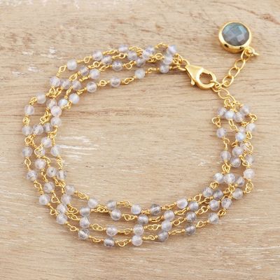 Alternate image for Gold-Plated Labradorite Beaded Bracelet Golden Evening