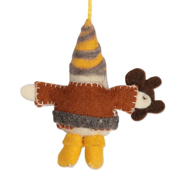 Alternate image for Handcrafted Wool Felt Christmas Ornaments Set of 6 Glad Tiding Gnomes