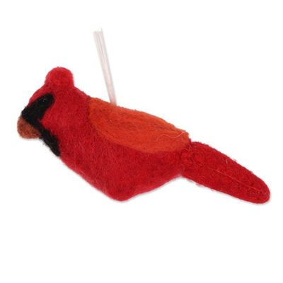 Alternate image for Assorted Wool Felt Bird Ornaments from India Set of 4 Winter Birds