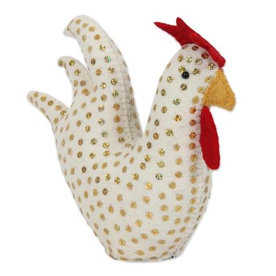 Alternate image for Hand Made Wool Christmas Rooster Tree Topper Holiday Rooster