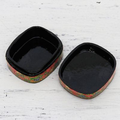 Alternate image for Hand-Painted Floral and Metallic Gold Decorative Box Cheerful Flare