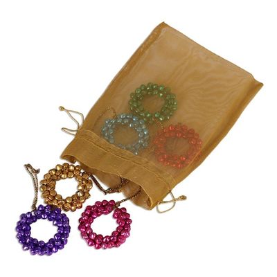 Alternate image for Assorted Steel Bell Wreath Ornaments from India Set of 7 Jingling Wreaths