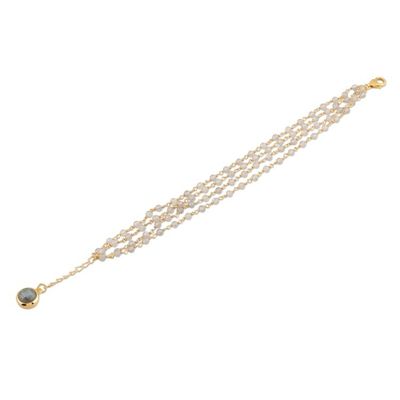 Alternate image for Gold-Plated Labradorite Beaded Bracelet Golden Evening