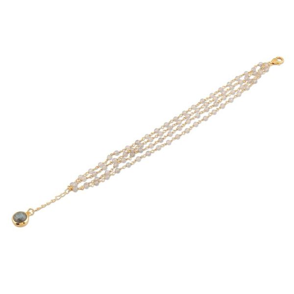 Alternate image for Gold-Plated Labradorite Beaded Bracelet Golden Evening