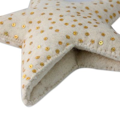 Alternate image for Star Shaped Christmas Tree Top Ornament with Sequins Message from the Sky