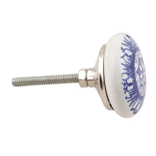 Alternate image for Set of 6 Handcrafted Blue Ceramic Knobs with Unique Patterns Blue Imagination