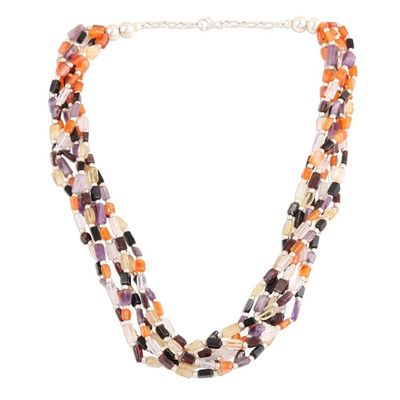 Alternate image for Multi-Gemstone Torsade Necklace from India Vivacious Beauty