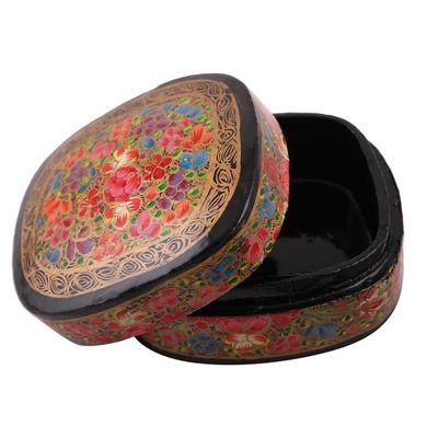 Alternate image for Hand-Painted Floral and Metallic Gold Decorative Box Cheerful Flare