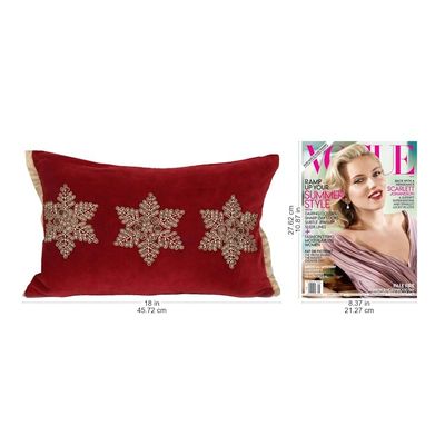 Alternate image for Holiday-Themed Velvet Cushion Covers Pair Snowflake Glam