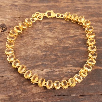 Alternate image for Indian Gold-Plated Citrine Tennis Bracelet Sun Garland