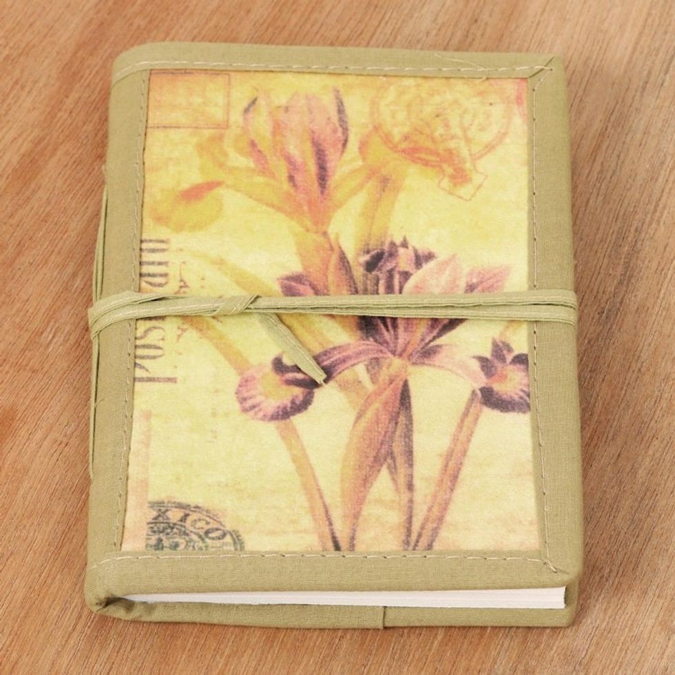 Handmade Paper Journal with 48 Pages 'Iris Voyage'