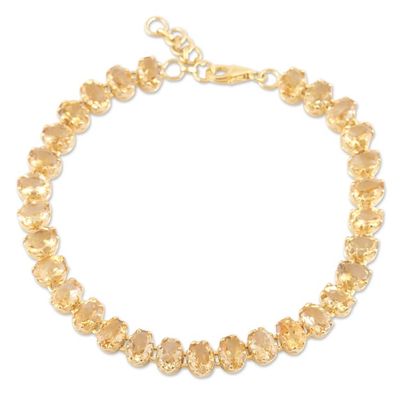 Alternate image for Indian Gold-Plated Citrine Tennis Bracelet Sun Garland