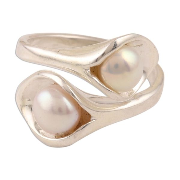 Alternate image for Lily Flower Cultured Pearl Wrap Ring from India Lily Twins