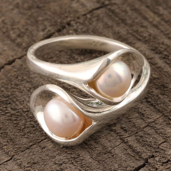 Alternate image for Lily Flower Cultured Pearl Wrap Ring from India Lily Twins