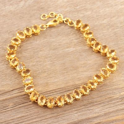 Alternate image for Indian Gold-Plated Citrine Tennis Bracelet Sun Garland
