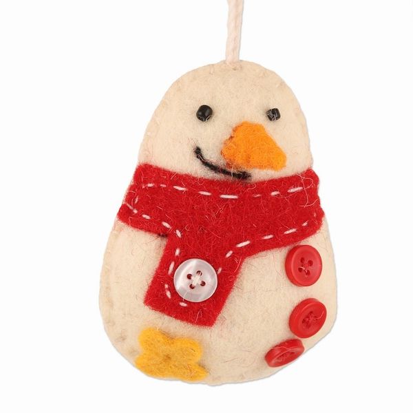 Alternate image for Handcrafted Snowman Ornaments from India Set of 6 Snowman Party