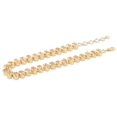 Alternate image for Indian Gold-Plated Citrine Tennis Bracelet Sun Garland