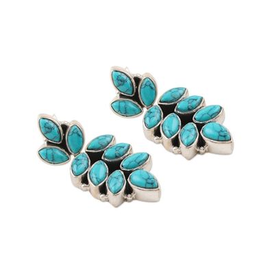 Alternate image for Sterling Silver Leaf Motif Dangle Earrings Cascading Leaves