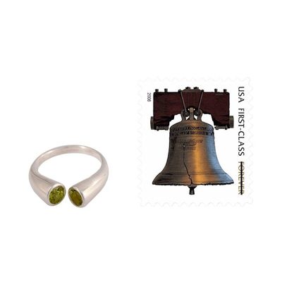Alternate image for Handcrafted Jewelry Silver and Peridot Wrap Ring from India Face to Face