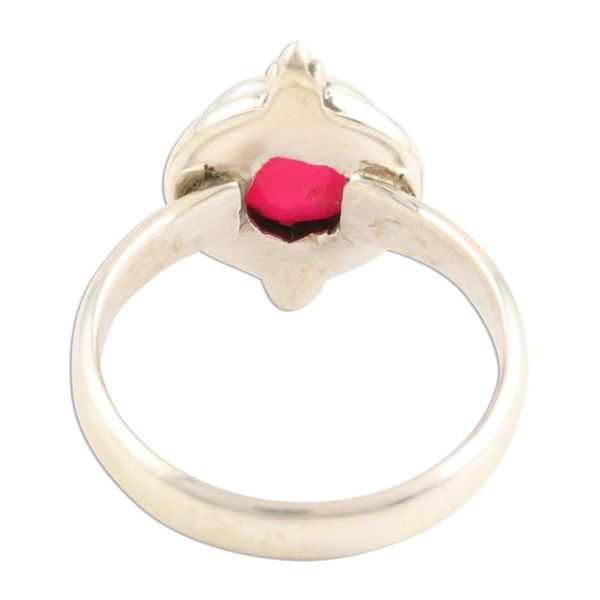Alternate image for Faceted Pink Chalcedony Sterling Silver Cocktail Ring Pink Summer Moon
