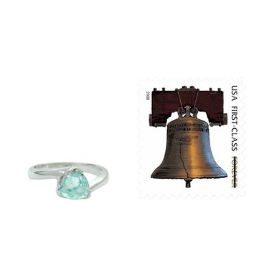 Alternate image for Hand Made Solitaire Blue Topaz Ring in Sterling Silver Scintillating Jaipur
