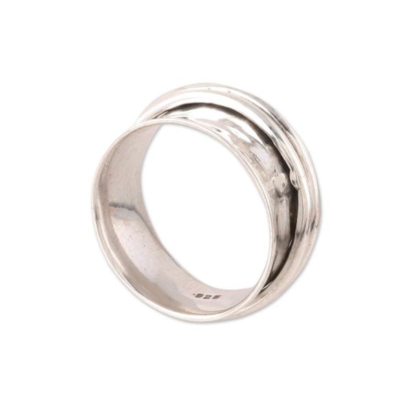 Alternate image for Sterling Silver Spinner Ring Crafted in India Elegant Rotation