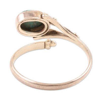 Alternate image for Hand Crafted Sterling Silver Wrap Ring from India Wrapped in Turquoise