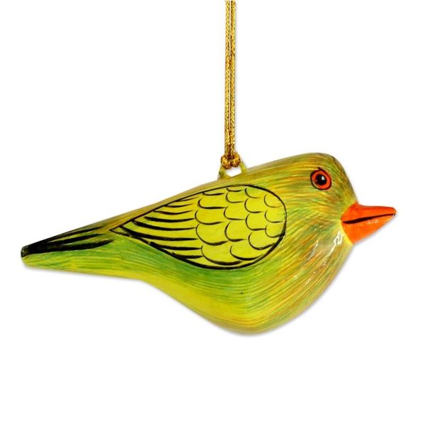 Alternate image for Three Hand-Painted Papier Mache Bird Ornaments from India Cuckoo Birds
