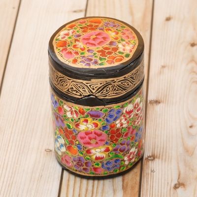 Alternate image for Hand-Painted Multi-Colored Floral Wood Toothpick Holder Floral Explosion