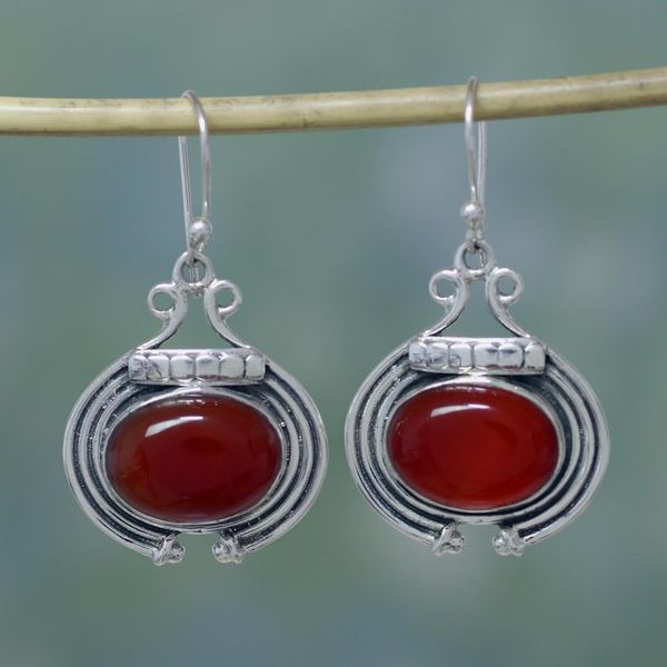 Alternate image for Artisan Jewelry Earrings with Carnelian and Sterling Silver Desire
