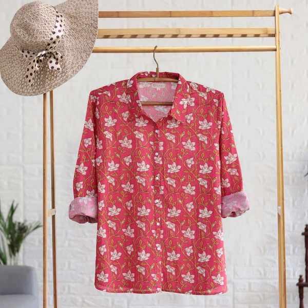 Alternate image for Printed Cotton Floral Shirt Blissful Blooms