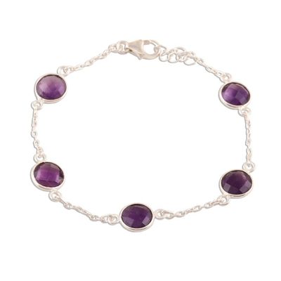 Alternate image for 10-Carat Amethyst Station Bracelet from India Fantastic Princess