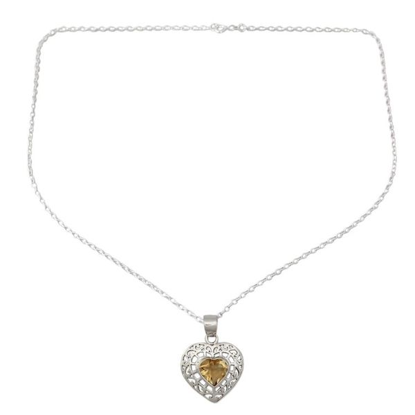 Alternate image for Citrine heart necklace Mughal Romance