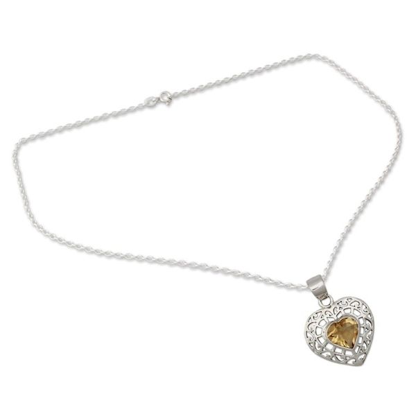Alternate image for Citrine heart necklace Mughal Romance