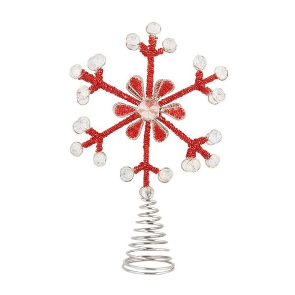 Alternate image for Red Beaded Snowflake Tree Topper Radiant Snowflake