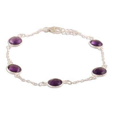 Alternate image for 10-Carat Amethyst Station Bracelet from India Fantastic Princess
