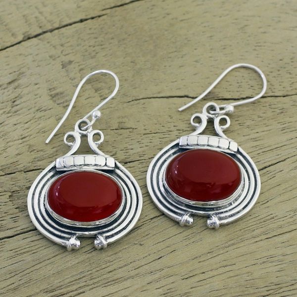 Alternate image for Artisan Jewelry Earrings with Carnelian and Sterling Silver Desire