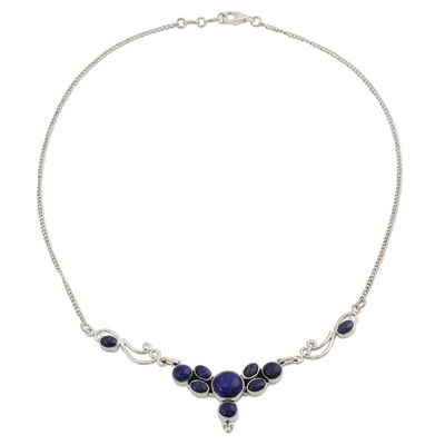 Alternate image for Lapis Lazuli Sterling Silver Pendant Necklace from India Blue Grove