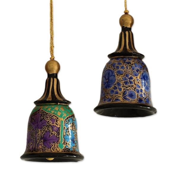 Alternate image for Papier Mache Bell Ornaments Set of 5 from India Bells of Kashmir