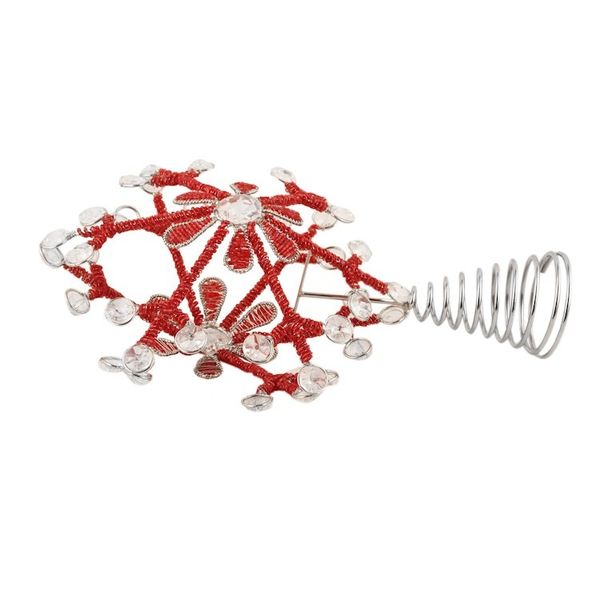 Alternate image for Red Beaded Snowflake Tree Topper Radiant Snowflake