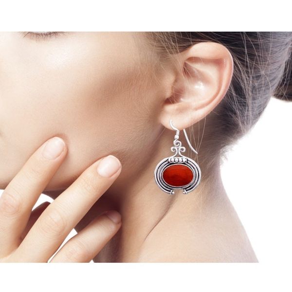 Alternate image for Artisan Jewelry Earrings with Carnelian and Sterling Silver Desire