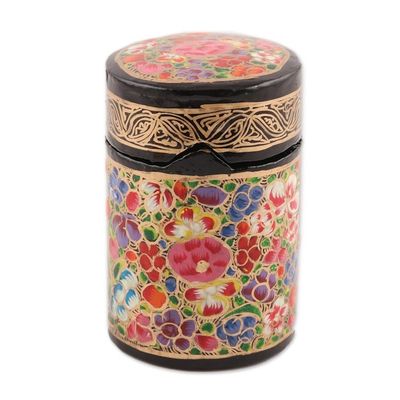 Alternate image for Hand-Painted Multi-Colored Floral Wood Toothpick Holder Floral Explosion