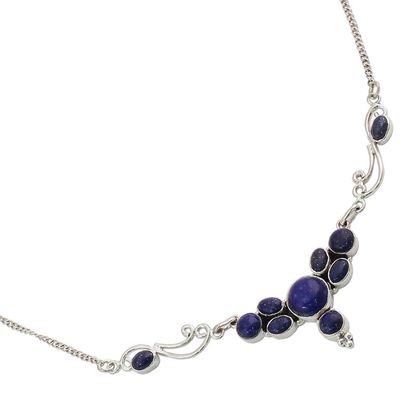 Alternate image for Lapis Lazuli Sterling Silver Pendant Necklace from India Blue Grove