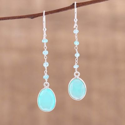 Alternate image for Chalcedony Multi-Stone Dangle Earrings from India Raining Drops