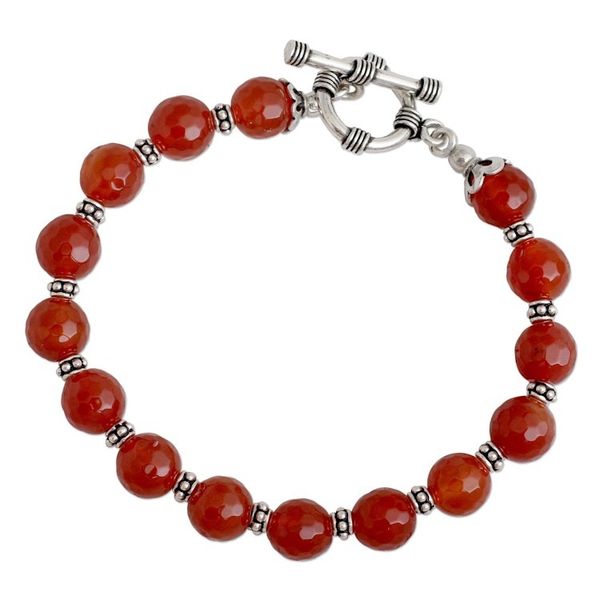 Alternate image for Carnelian beaded bracelet Royal Glow