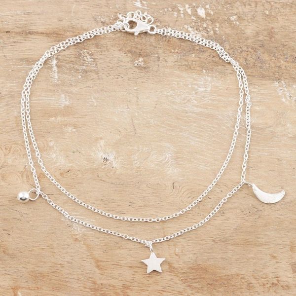Alternate image for Sterling Silver Celestial Anklet Celestial Union