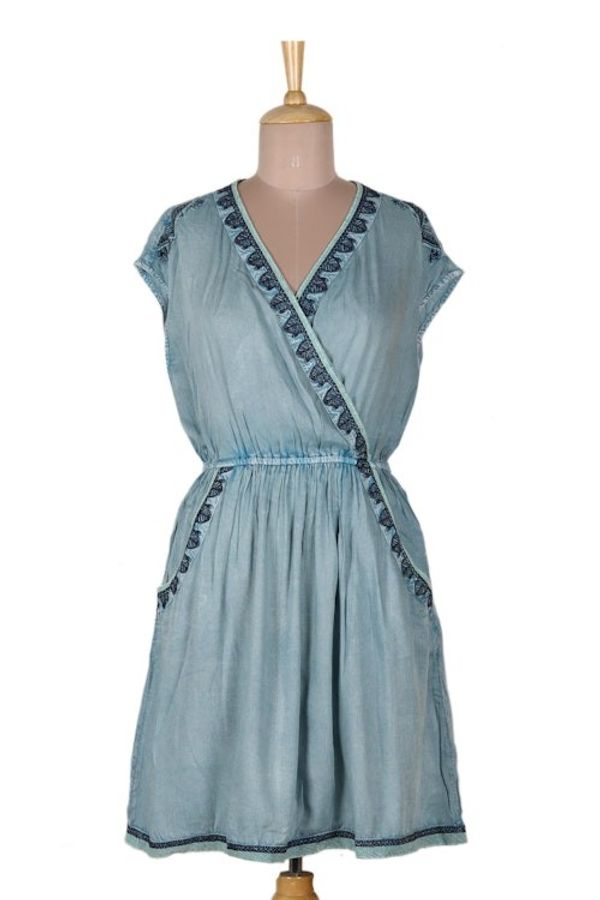 Alternate image for Comfortable Enzyme-Washed Viscose Dress Jaipur Gem
