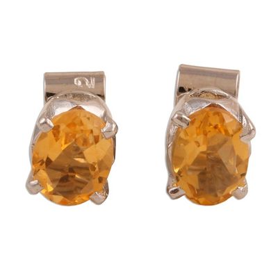 Alternate image for Citrine Birthstone Stud Earrings from India Scintillate