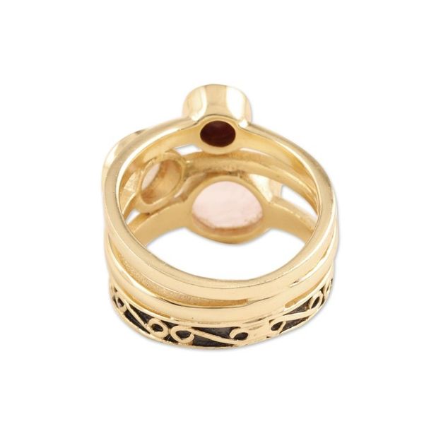 Alternate image for Gold-Plated Multi-Gemstone Cocktail Ring from India Color Harmony